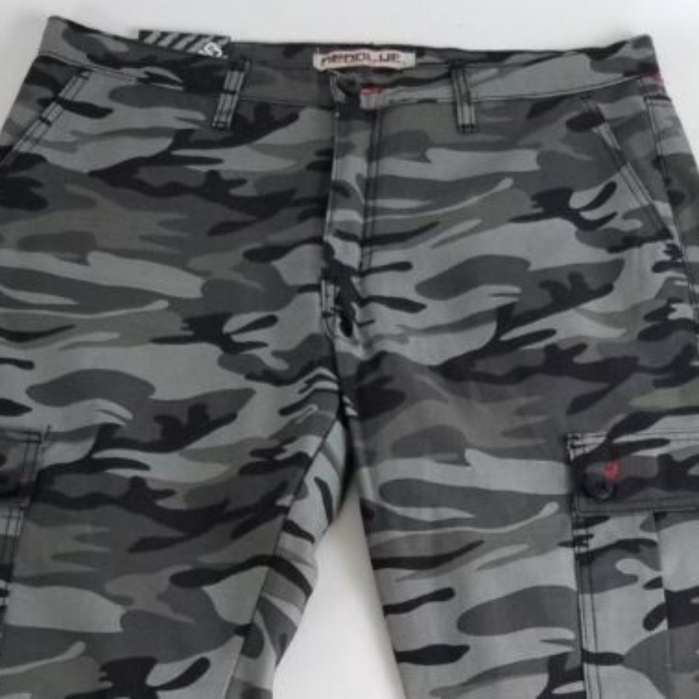 Neoblue Mens Camo Black Cargo Pants Size 36 NWT